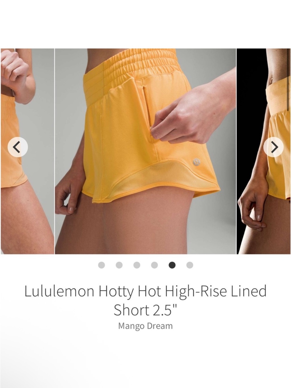 Lululemon Hotty Hot High Rise Shorts 2.5” Mango Dream Sz 8 - Picture 3 of 11